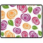Colorful Seamless Floral Flowers Pattern Wallpaper Background Double Sided Fleece Blanket (Medium)  58.8 x47.4  Blanket Front