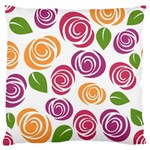 Colorful Seamless Floral Flowers Pattern Wallpaper Background Large Flano Cushion Case (One Side) Front