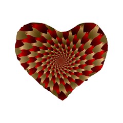 Fractal Red Petal Spiral Standard 16  Premium Heart Shape Cushions by Amaryn4rt