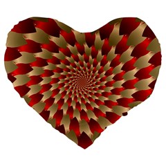 Fractal Red Petal Spiral Large 19  Premium Heart Shape Cushions by Amaryn4rt