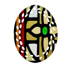 A Detail Of A Stained Glass Window Oval Filigree Ornament (two Sides) by Amaryn4rt