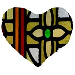 A Detail Of A Stained Glass Window Large 19  Premium Heart Shape Cushions Front