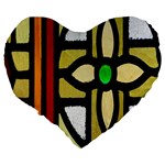 A Detail Of A Stained Glass Window Large 19  Premium Heart Shape Cushions Back