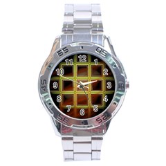 Drawing Of A Color Fractal Window Stainless Steel Analogue Watch