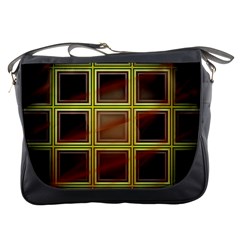 Drawing Of A Color Fractal Window Messenger Bags by Amaryn4rt