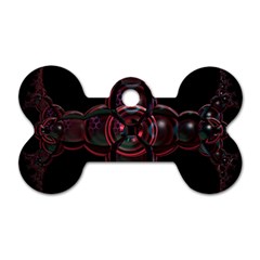 Fractal Red Cross On Black Background Dog Tag Bone (two Sides) by Amaryn4rt