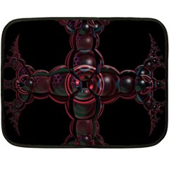 Fractal Red Cross On Black Background Fleece Blanket (mini) by Amaryn4rt