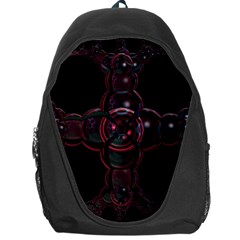 Fractal Red Cross On Black Background Backpack Bag by Amaryn4rt