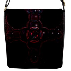 Fractal Red Cross On Black Background Flap Messenger Bag (s) by Amaryn4rt