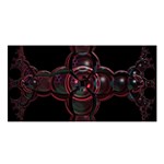 Fractal Red Cross On Black Background Satin Shawl Front