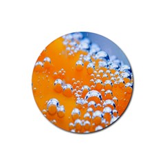 Bubbles Background Rubber Coaster (round)  by Amaryn4rt