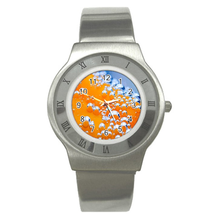 Bubbles Background Stainless Steel Watch