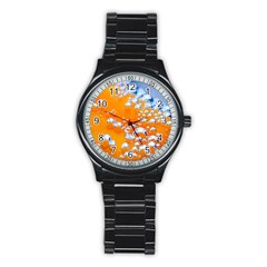 Bubbles Background Stainless Steel Round Watch by Amaryn4rt