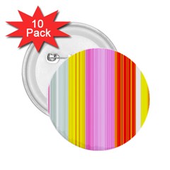 Multi Colored Bright Stripes Striped Background Wallpaper 2 25  Buttons (10 Pack)  by Amaryn4rt