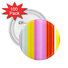 Multi Colored Bright Stripes Striped Background Wallpaper 2 25  Buttons (100 Pack)  by Amaryn4rt