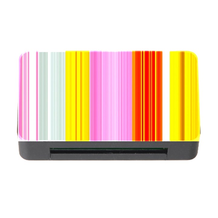 Multi Colored Bright Stripes Striped Background Wallpaper Memory Card Reader with CF