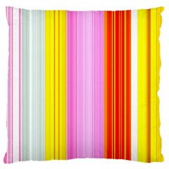 Multi Colored Bright Stripes Striped Background Wallpaper Large Flano Cushion Case (two Sides) by Amaryn4rt