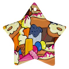 Sweet Stuff Digitally Created Sweet Food Wallpaper Star Ornament (two Sides) by Amaryn4rt