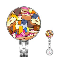 Sweet Stuff Digitally Created Sweet Food Wallpaper Stainless Steel Nurses Watch