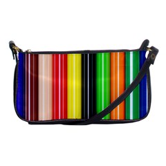 Colorful Striped Background Wallpaper Pattern Shoulder Clutch Bags by Amaryn4rt