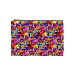 Spring Hearts Bohemian Artwork Cosmetic Bag (medium)  by KirstenStar