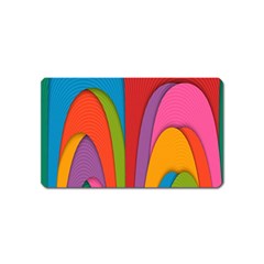 Modern Abstract Colorful Stripes Wallpaper Background Magnet (name Card) by Amaryn4rt