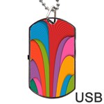 Modern Abstract Colorful Stripes Wallpaper Background Dog Tag USB Flash (Two Sides) Back