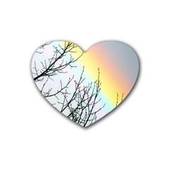 Rainbow Sky Spectrum Rainbow Colors Heart Coaster (4 Pack)  by Amaryn4rt