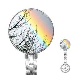 Rainbow Sky Spectrum Rainbow Colors Stainless Steel Nurses Watch