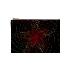 Fractal Red Star Isolated On Black Background Cosmetic Bag (medium)  by Amaryn4rt