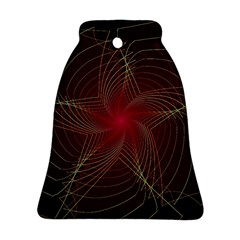 Fractal Red Star Isolated On Black Background Ornament (bell)