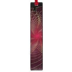 Fractal Red Star Isolated On Black Background Large Book Marks by Amaryn4rt