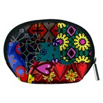 Digitally Created Abstract Patchwork Collage Pattern Accessory Pouches (Medium)  Back