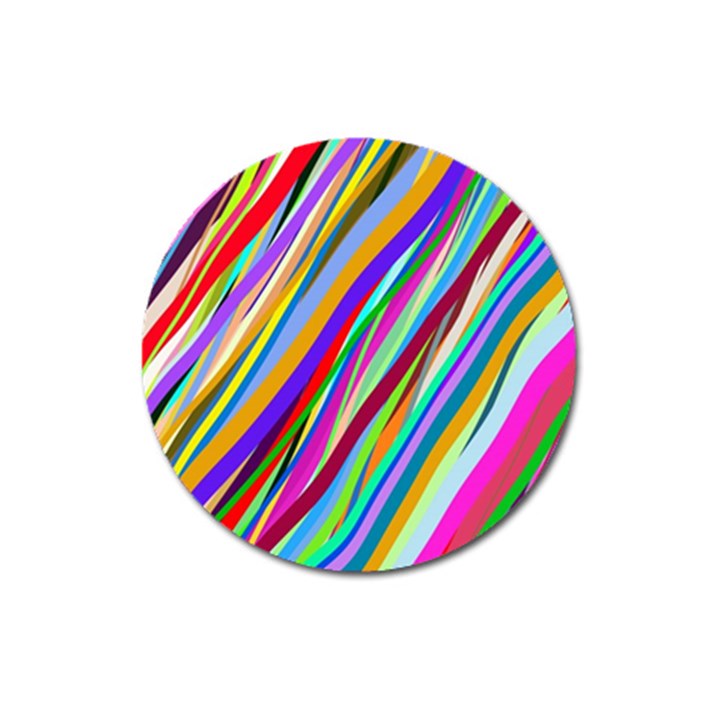 Multi Color Tangled Ribbons Background Wallpaper Magnet 3  (Round)