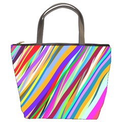 Multi Color Tangled Ribbons Background Wallpaper Bucket Bags by Amaryn4rt