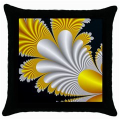 Fractal Gold Palm Tree On Black Background Throw Pillow Case (black) by Amaryn4rt