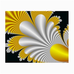 Fractal Gold Palm Tree On Black Background Small Glasses Cloth by Amaryn4rt