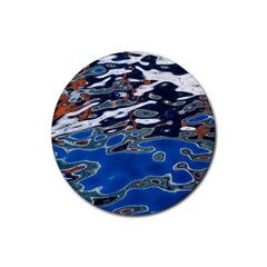 Colorful Reflections In Water Rubber Coaster (round)  by Amaryn4rt