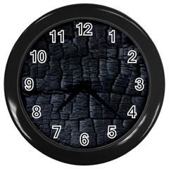 Black Burnt Wood Texture Wall Clocks (black) by Amaryn4rt