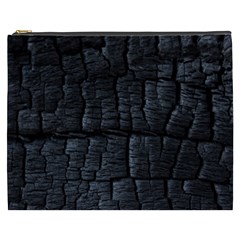 Black Burnt Wood Texture Cosmetic Bag (xxxl)  by Amaryn4rt