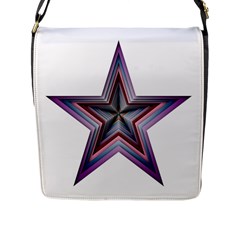 Star Abstract Geometric Art Flap Messenger Bag (l)  by Amaryn4rt