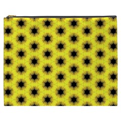 Yellow Fractal In Kaleidoscope Cosmetic Bag (xxxl)  by Amaryn4rt