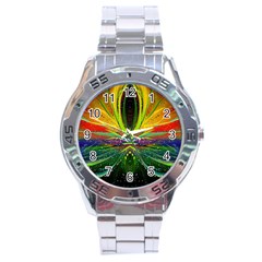 Future Abstract Desktop Wallpaper Stainless Steel Analogue Watch by Amaryn4rt
