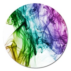 Colour Smoke Rainbow Color Design Magnet 5  (round)