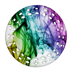 Colour Smoke Rainbow Color Design Ornament (round Filigree)