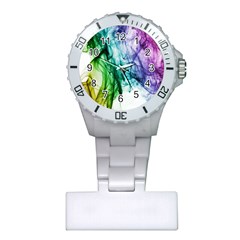 Colour Smoke Rainbow Color Design Plastic Nurses Watch by Amaryn4rt