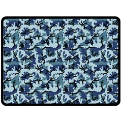 Navy Camouflage Double Sided Fleece Blanket (large)  by sifis