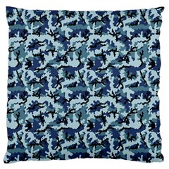 Navy Camouflage Standard Flano Cushion Case (two Sides) by sifis
