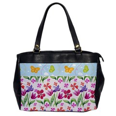 Watercolor Flowers And Butterflies Pattern Office Handbags by TastefulDesigns