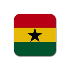 Flag Of Ghana Rubber Coaster (square)  by abbeyz71